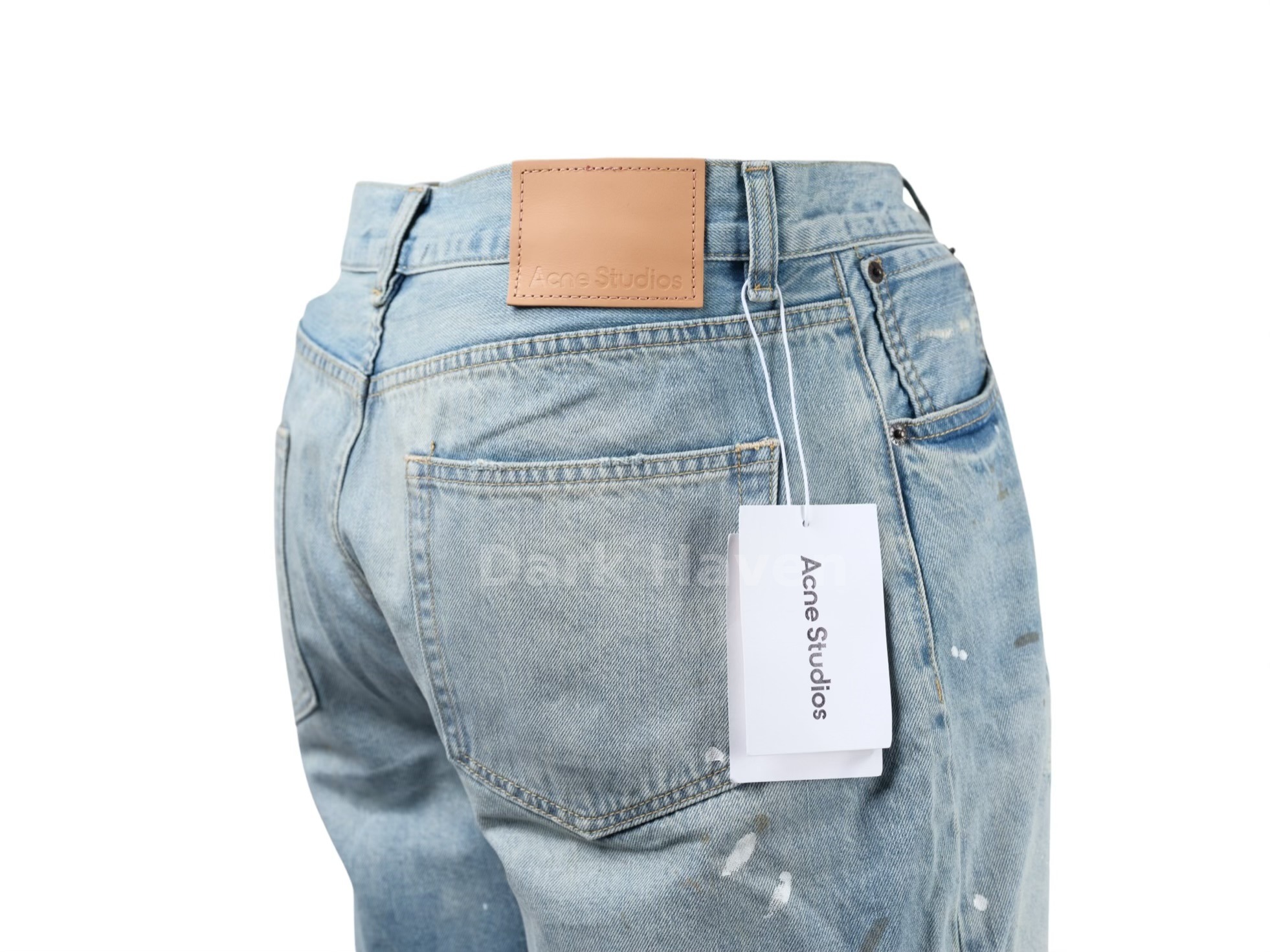 Acne Studios Distressed Denim Shorts Light Blue