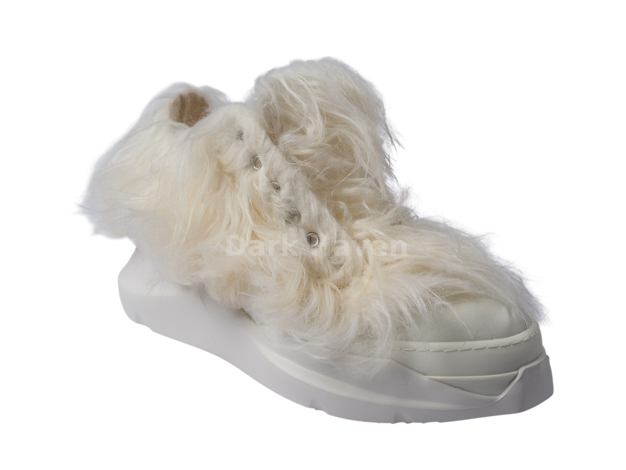 Abstract Fur Yeti Beige Low Sneakers