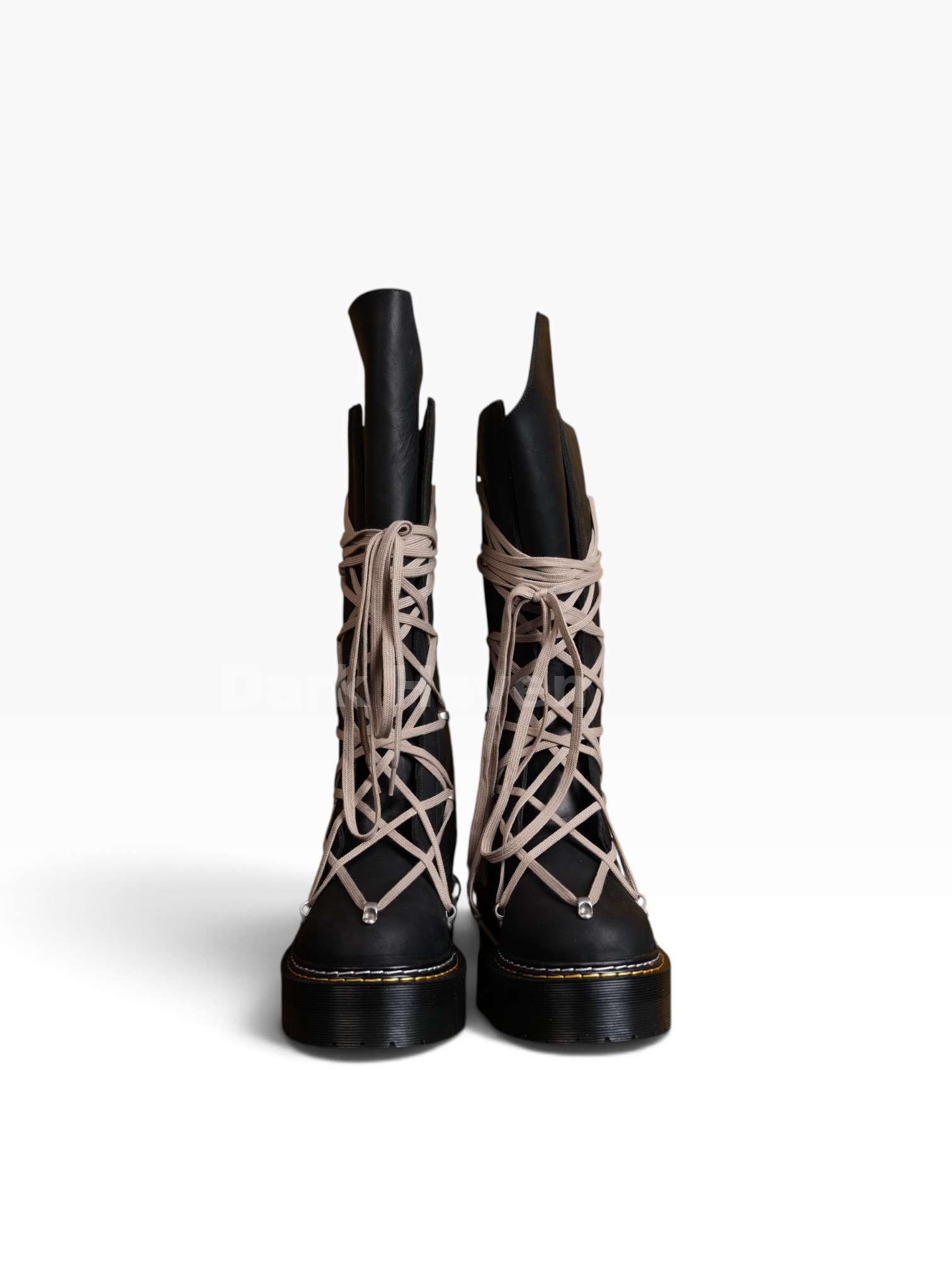 Rick Owens x Dr. Martens 1B60 Quad Sole Pentalace Boots