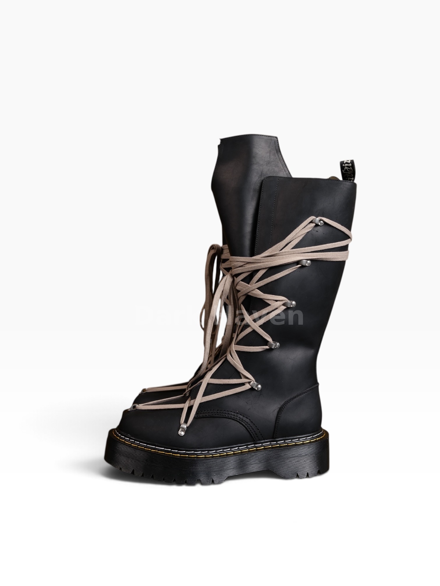 Rick Owens x Dr. Martens 1B60 Quad Sole Pentalace Boots