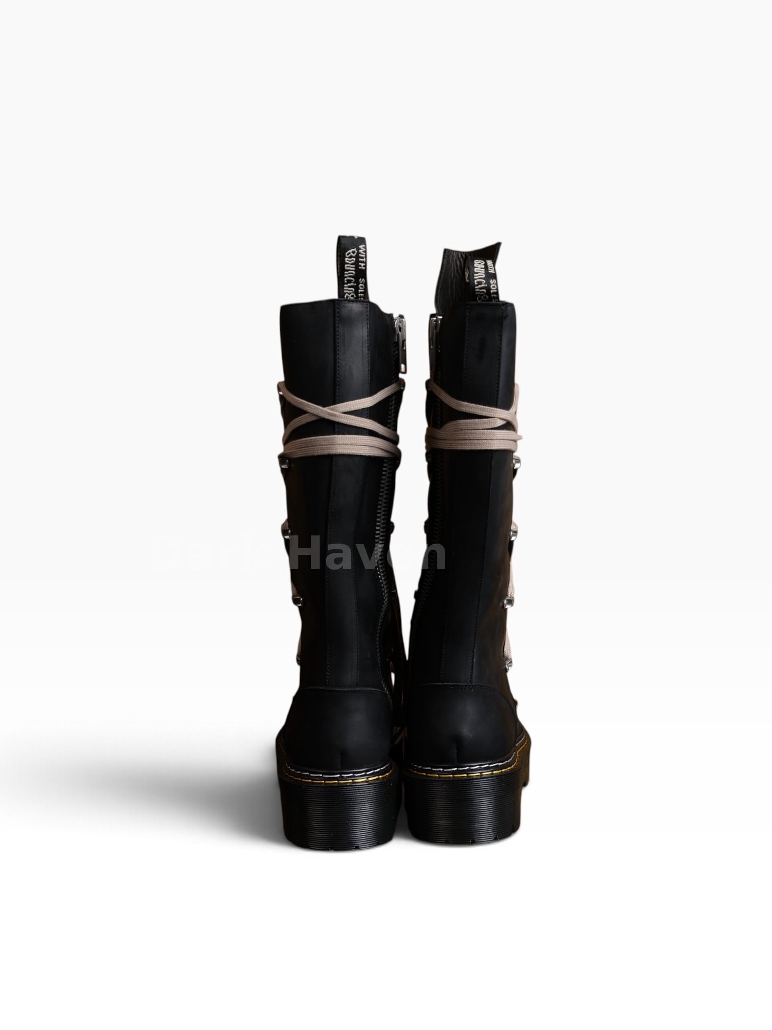 Rick Owens x Dr. Martens 1B60 Quad Sole Pentalace Boots
