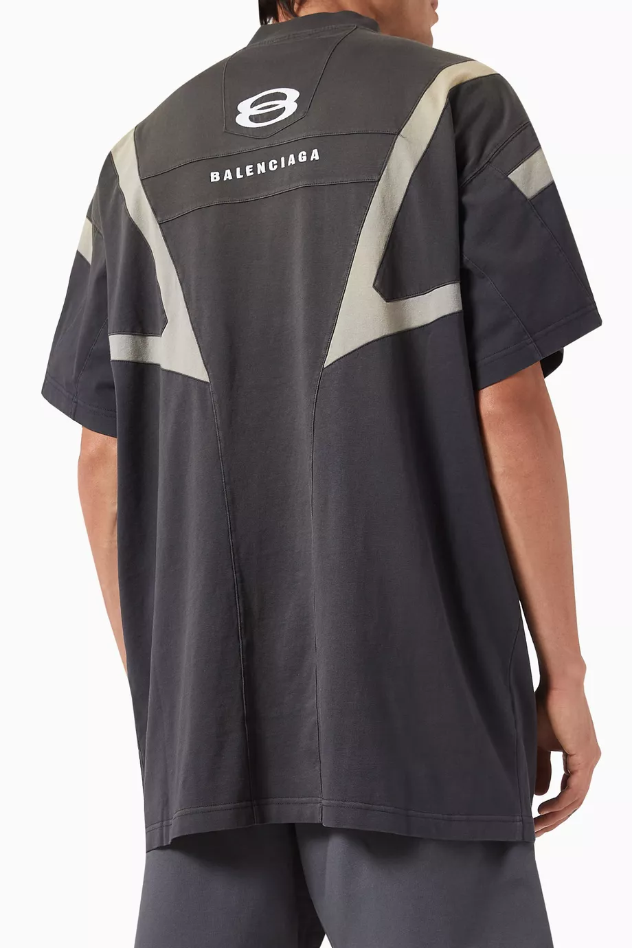 Biker Panel T-Shirt Grey