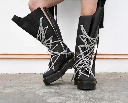 Rick Owens x Dr. Martens 1B60 Quad Sole Pentalace Boots