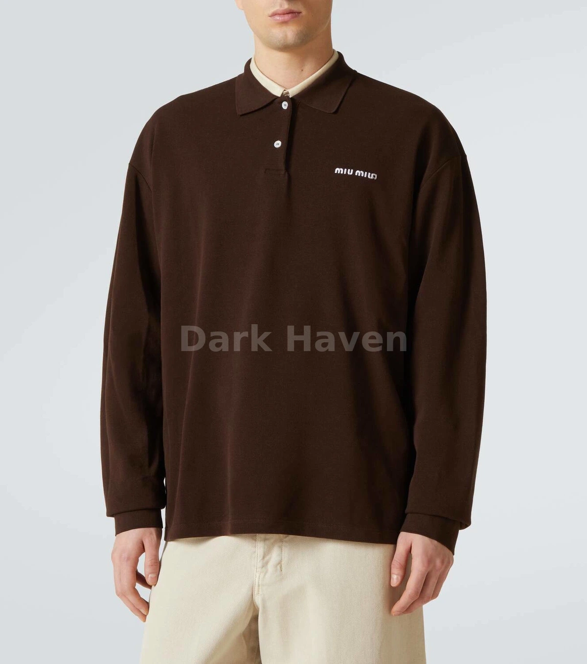 Cotton piqué polo shirt Brown